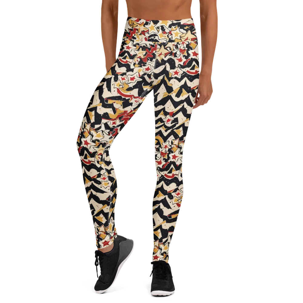 Riot of Stars on Yoga Leggings — Front