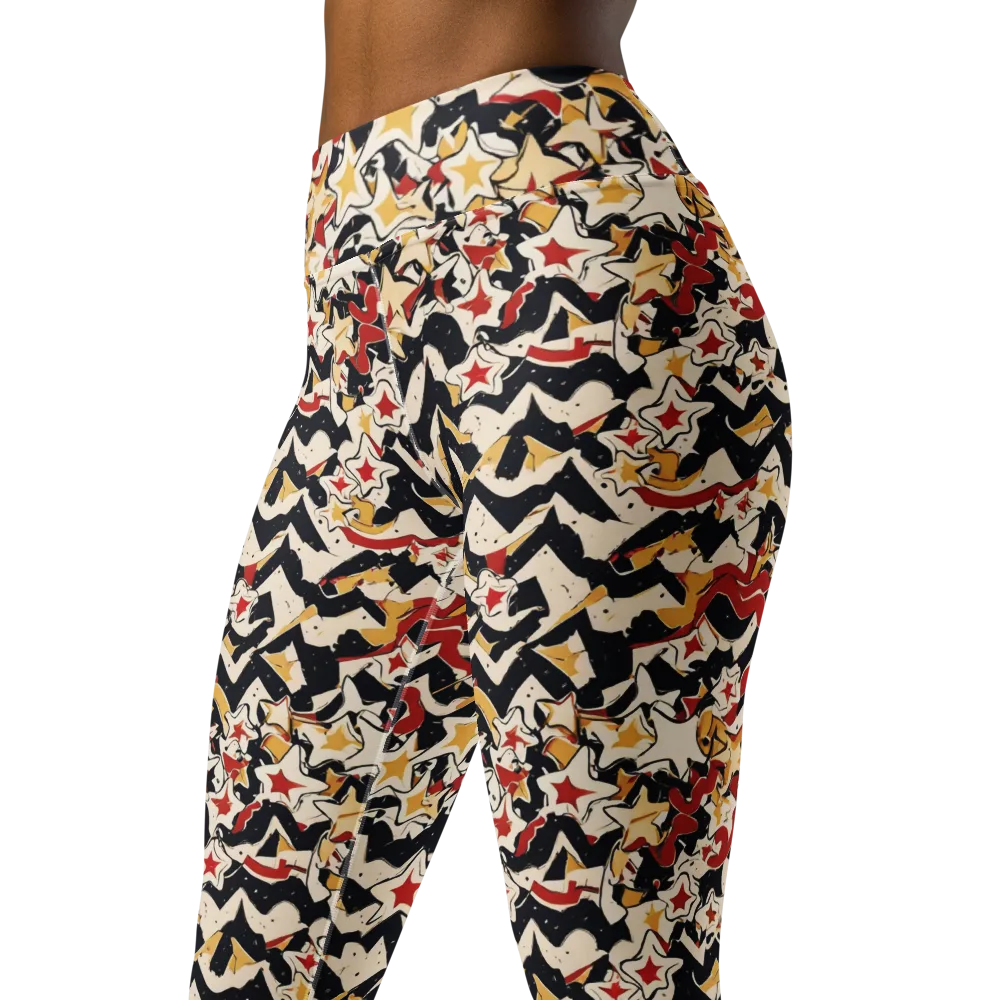 Riot of Stars on Yoga Leggings — Left Front