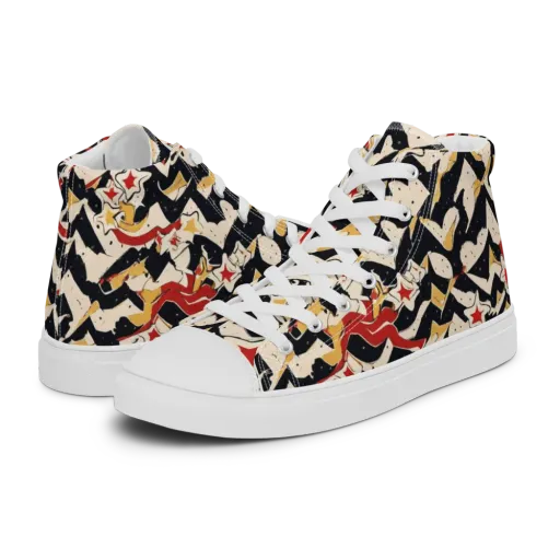 Riot of Stars on a Men's High Top Canvas Shoes