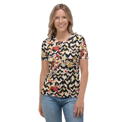 Riot of Stars on a Women's Crew Neck T-Shirt