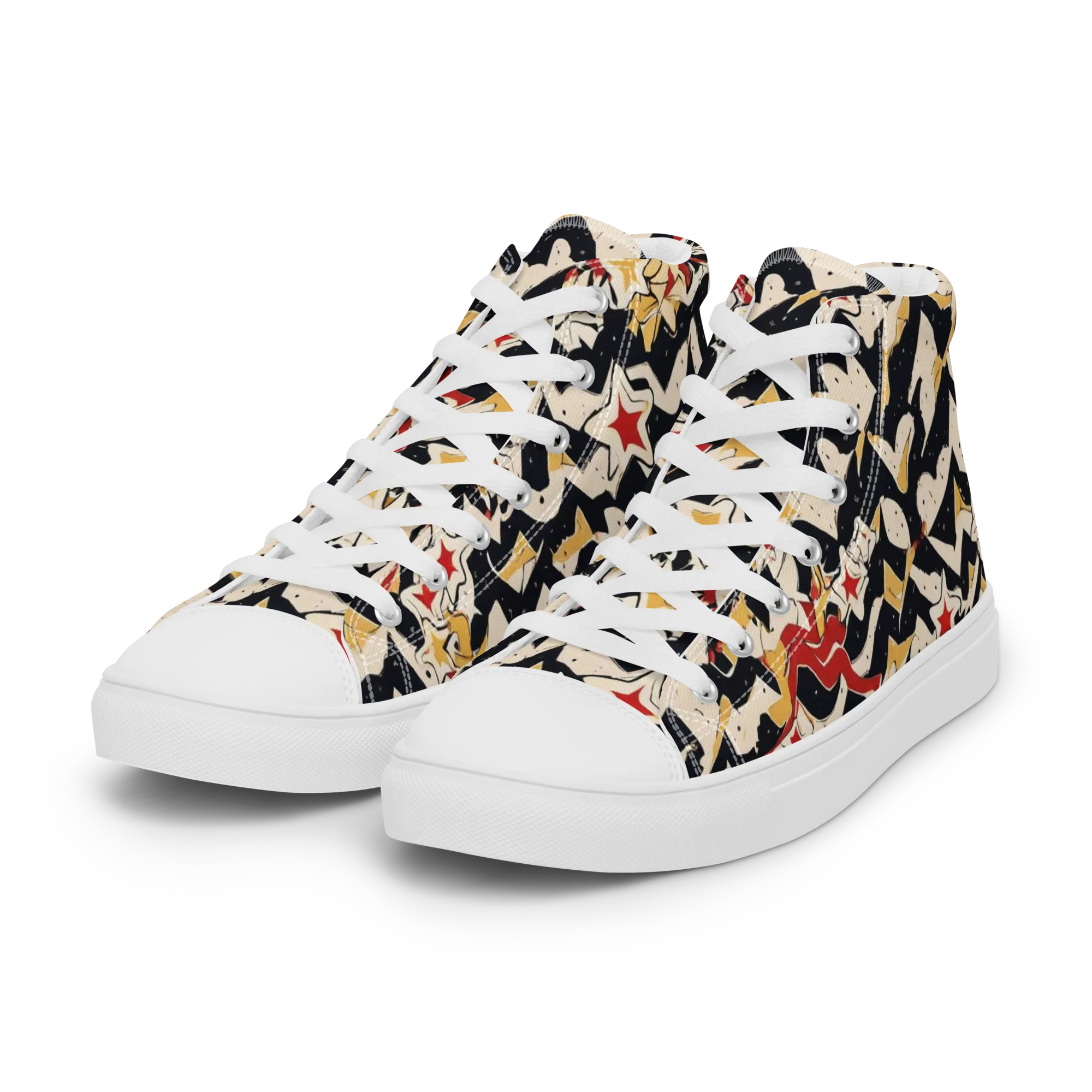 Riot of Stars on Women's High Top Canvas Shoes — Left Front