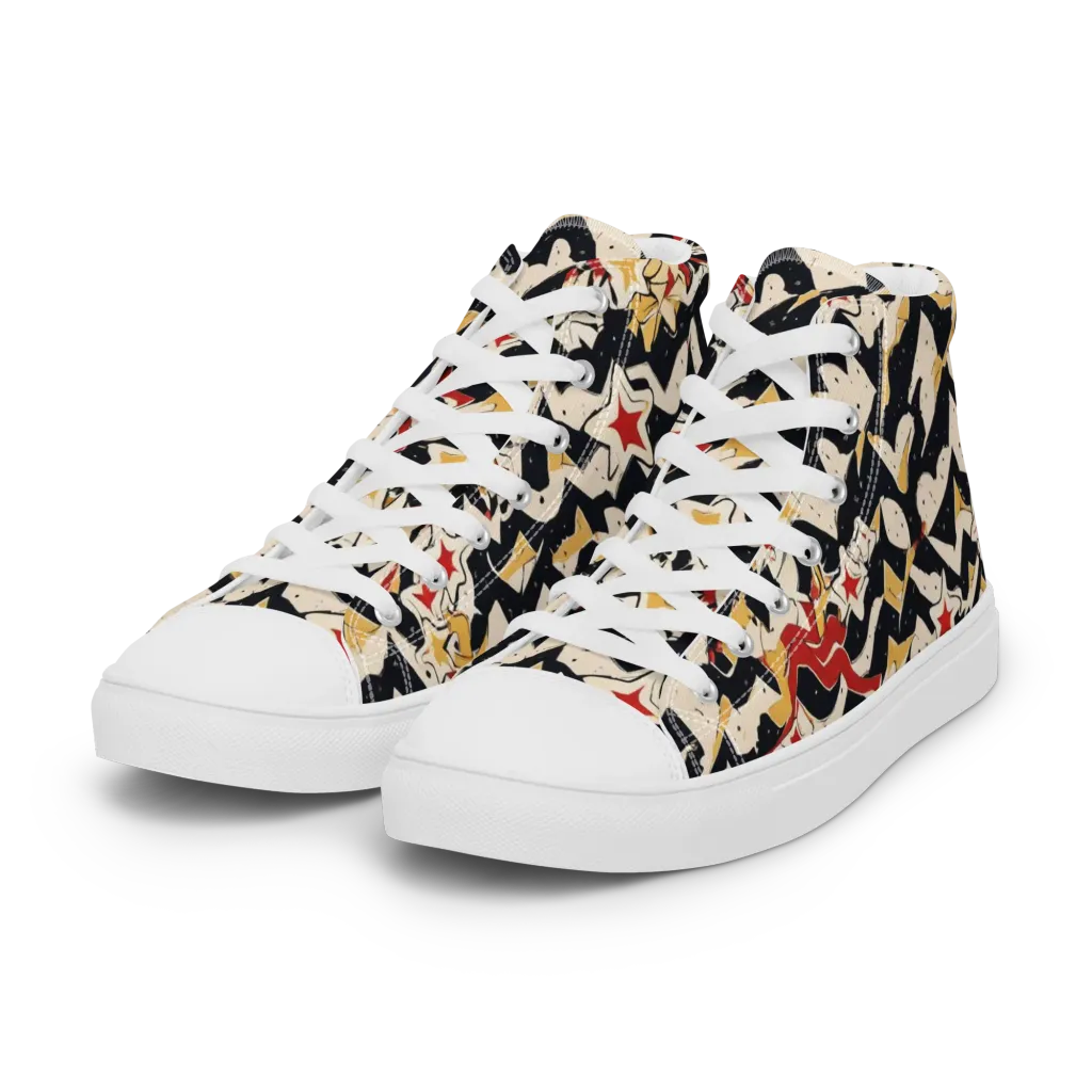 Riot of Stars on Women's High Top Canvas Shoes — Left Front