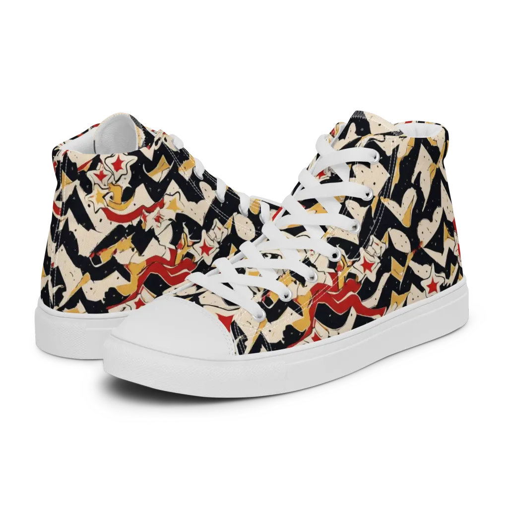 Riot of Stars on Women's High Top Canvas Shoes — Left