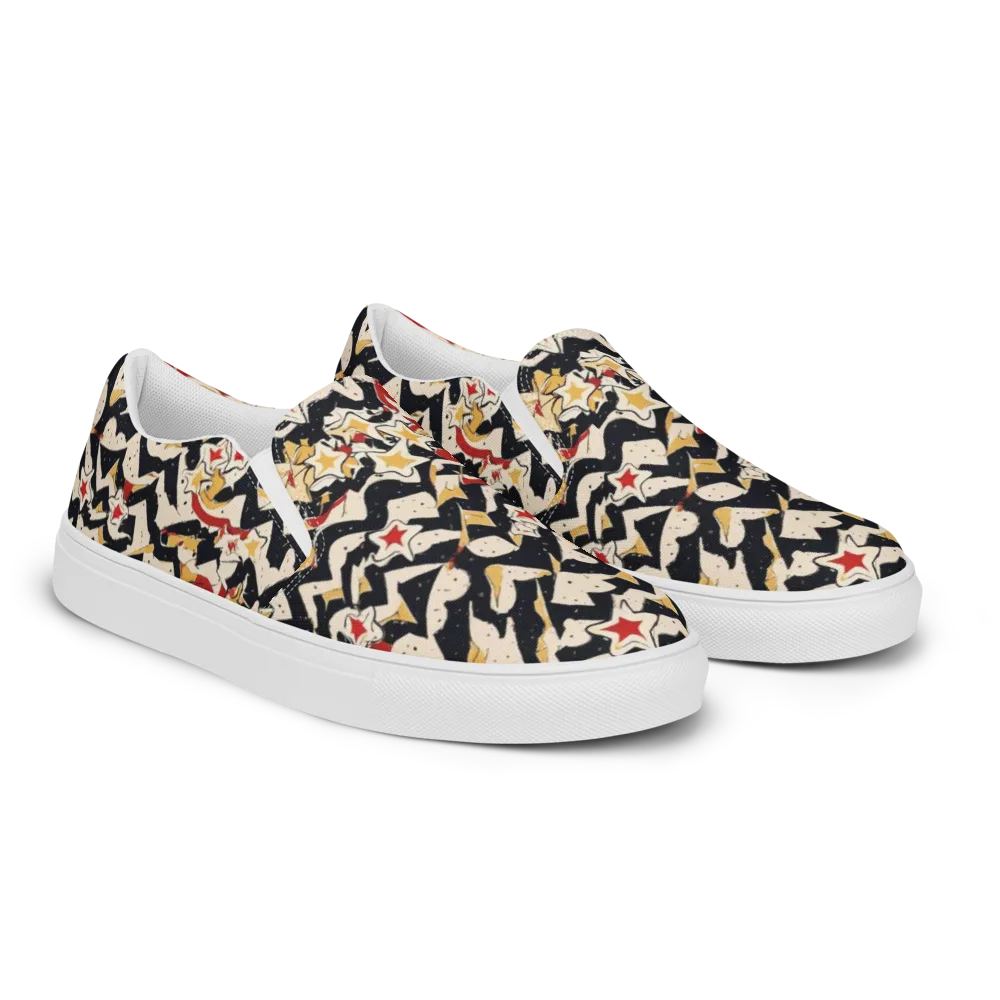Riot of Stars on Men's Slip-On Canvas Shoes — Right Front