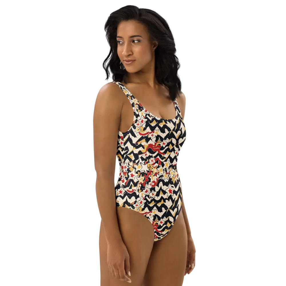 Riot of Stars on One-Piece Swimsuit — Right