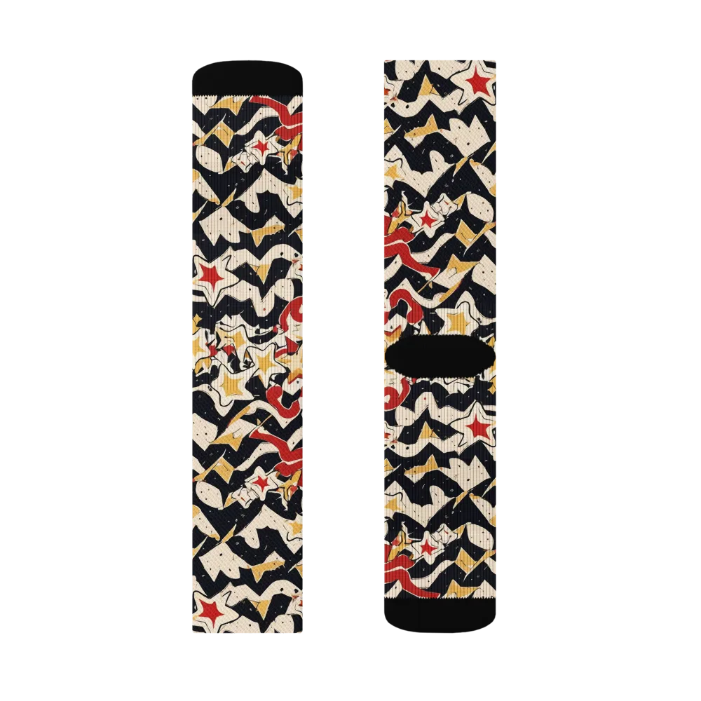 Riot of Stars on Socks — Left Sock