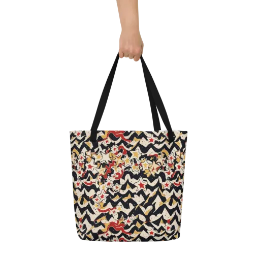 Riot of Stars on a Large Tote Bag W/ Pocket