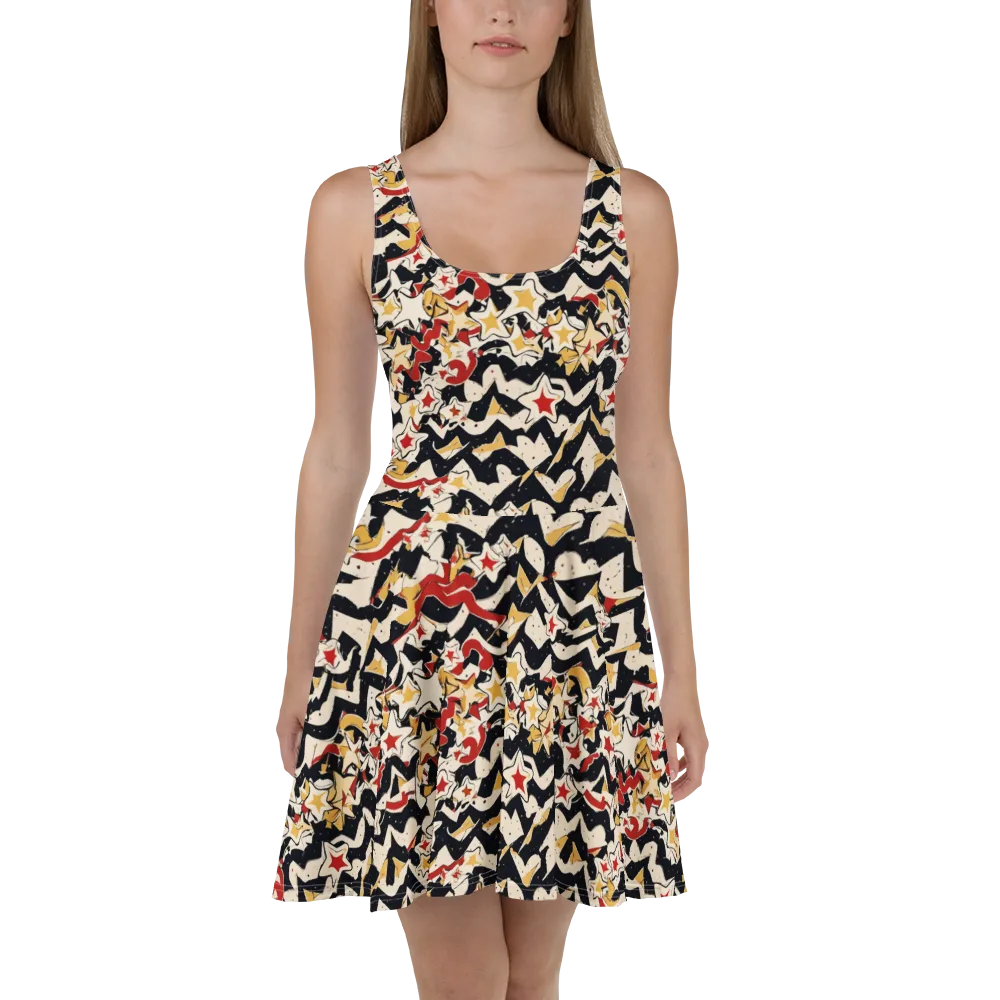 Riot of Stars on Skater Dress — Front