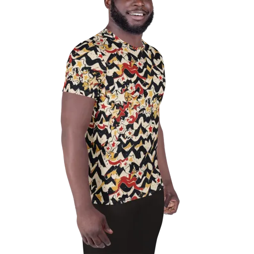 Riot of Stars on a Men's Athletic T-Shirt