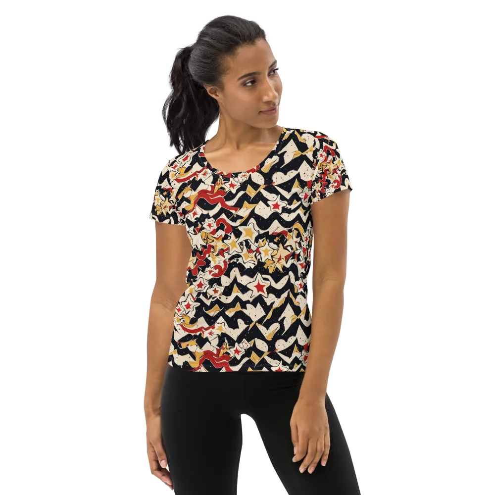Riot of Stars on Women's Athletic T-Shirt — Front