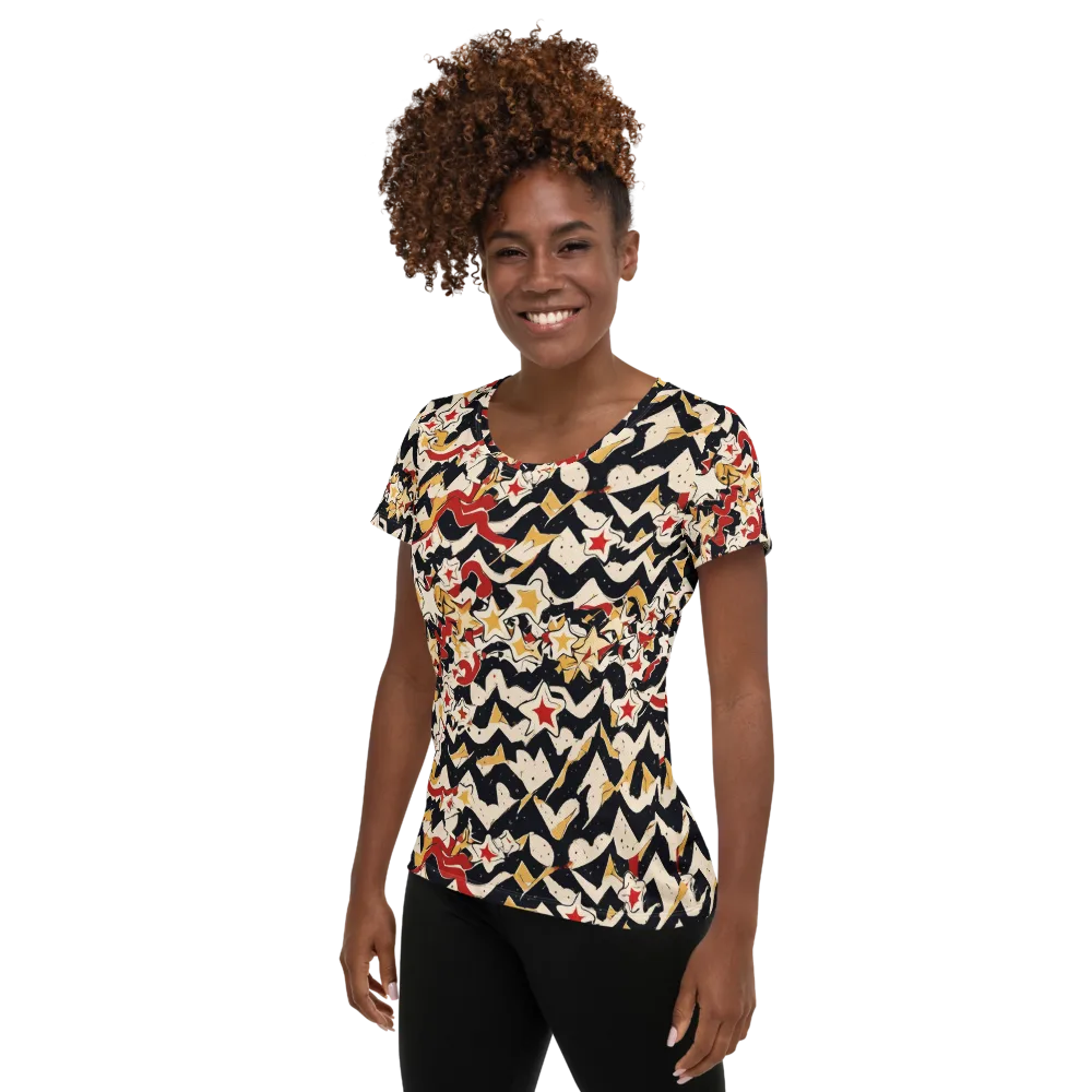 Riot of Stars on Women's Athletic T-Shirt — Left