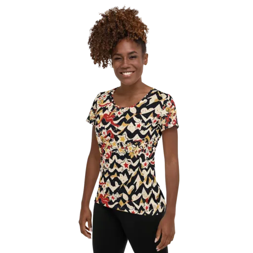 Riot of Stars on a Women's Athletic T-Shirt