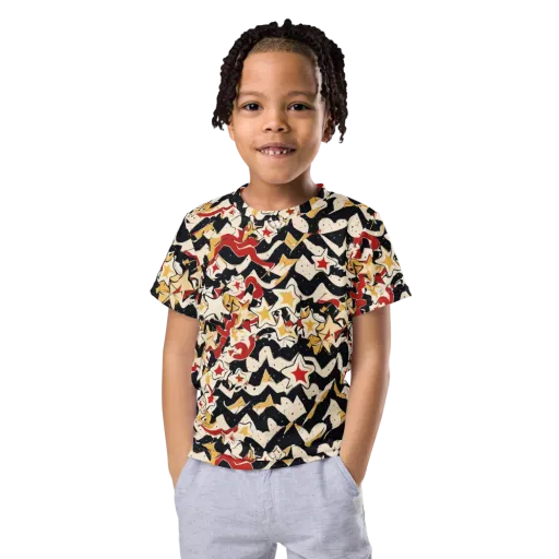 Riot of Stars on a Kids Crew Neck T-Shirt