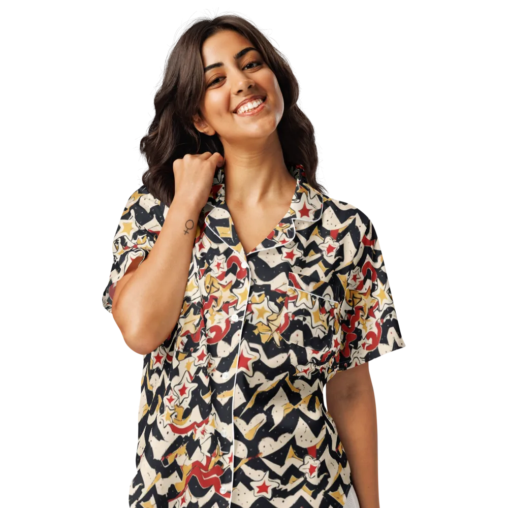 Riot of Stars on Women's Short Sleeve Pajama Top — Front