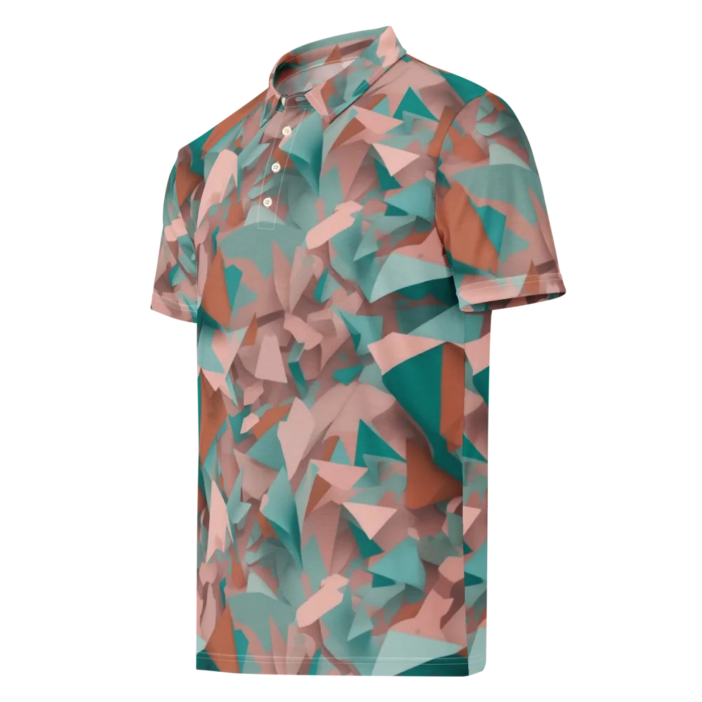 Mint Shatter on Men's Slim Fit Polo Shirt — Left Front