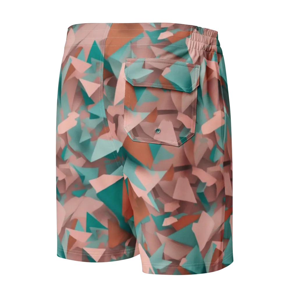 Mint Shatter on Men's Board Shorts — Back