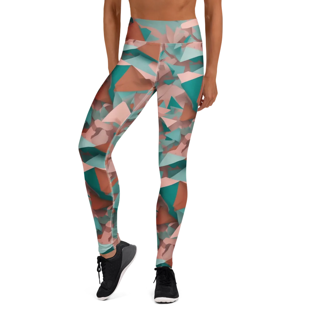 Mint Shatter on Yoga Leggings — Front