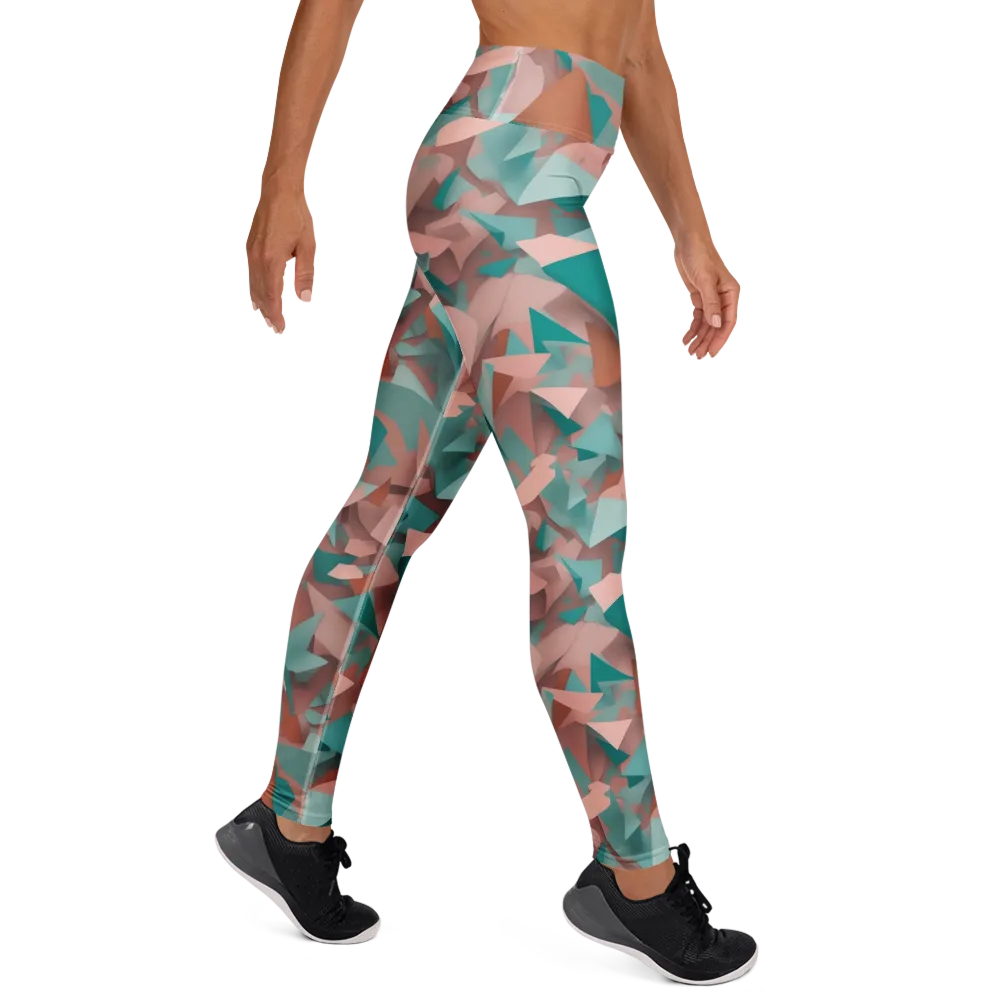 Mint Shatter on Yoga Leggings — Right