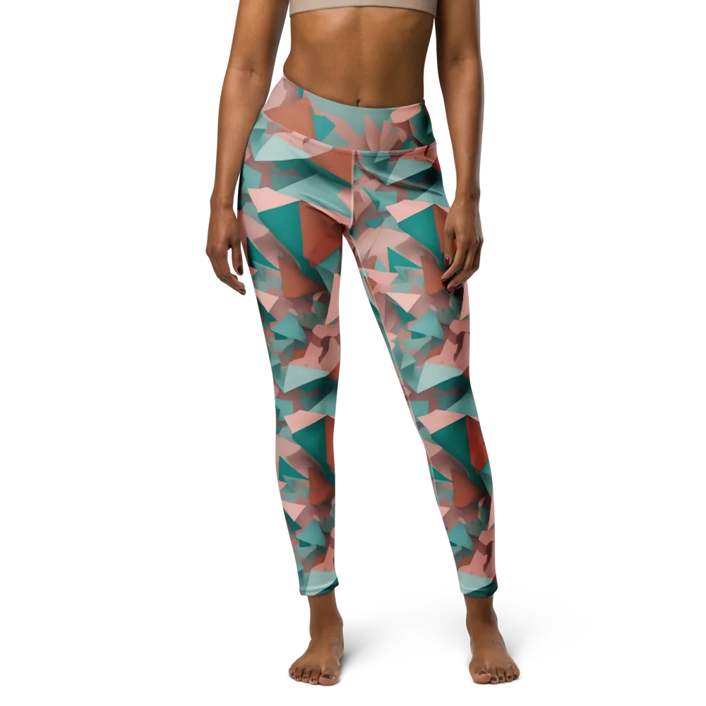 Mint Shatter on Yoga Leggings — Front