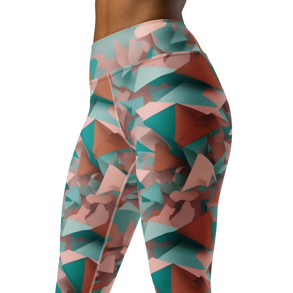 Mint Shatter on Yoga Leggings — Left Front