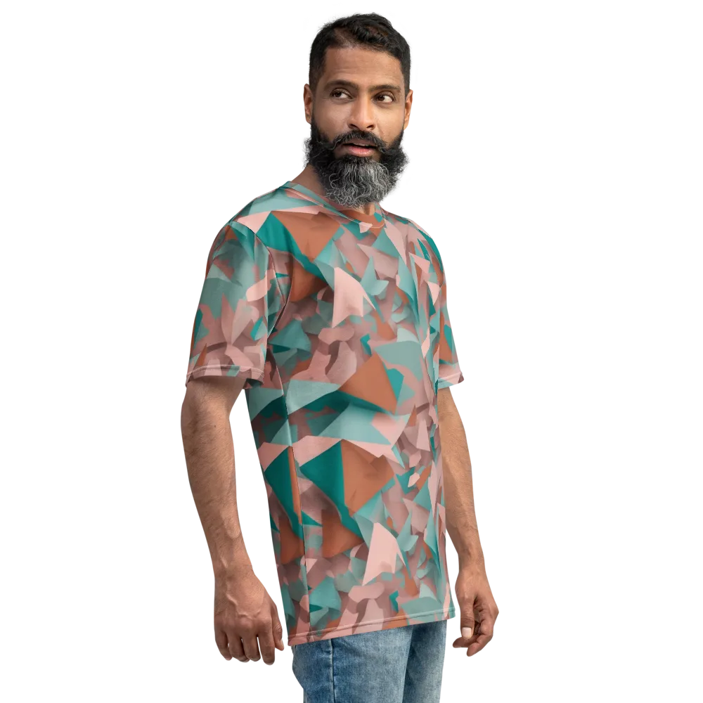 Mint Shatter on Men's Crew Neck T-Shirt — Right