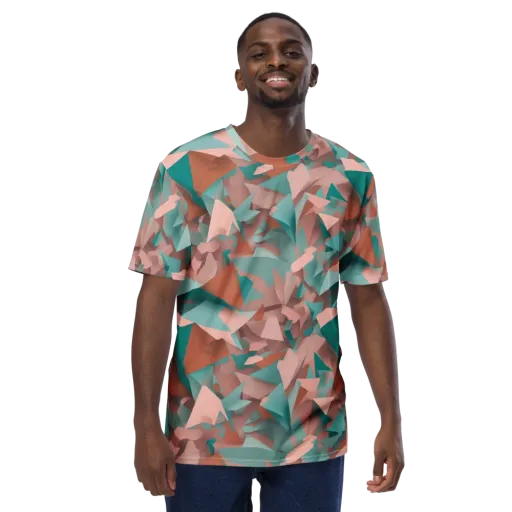 Mint Shatter on a Men's Crew Neck T-Shirt