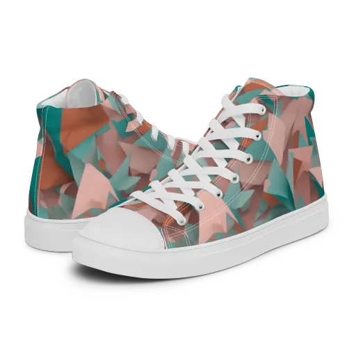 Mint Shatter on a Women's High Top Canvas Shoes