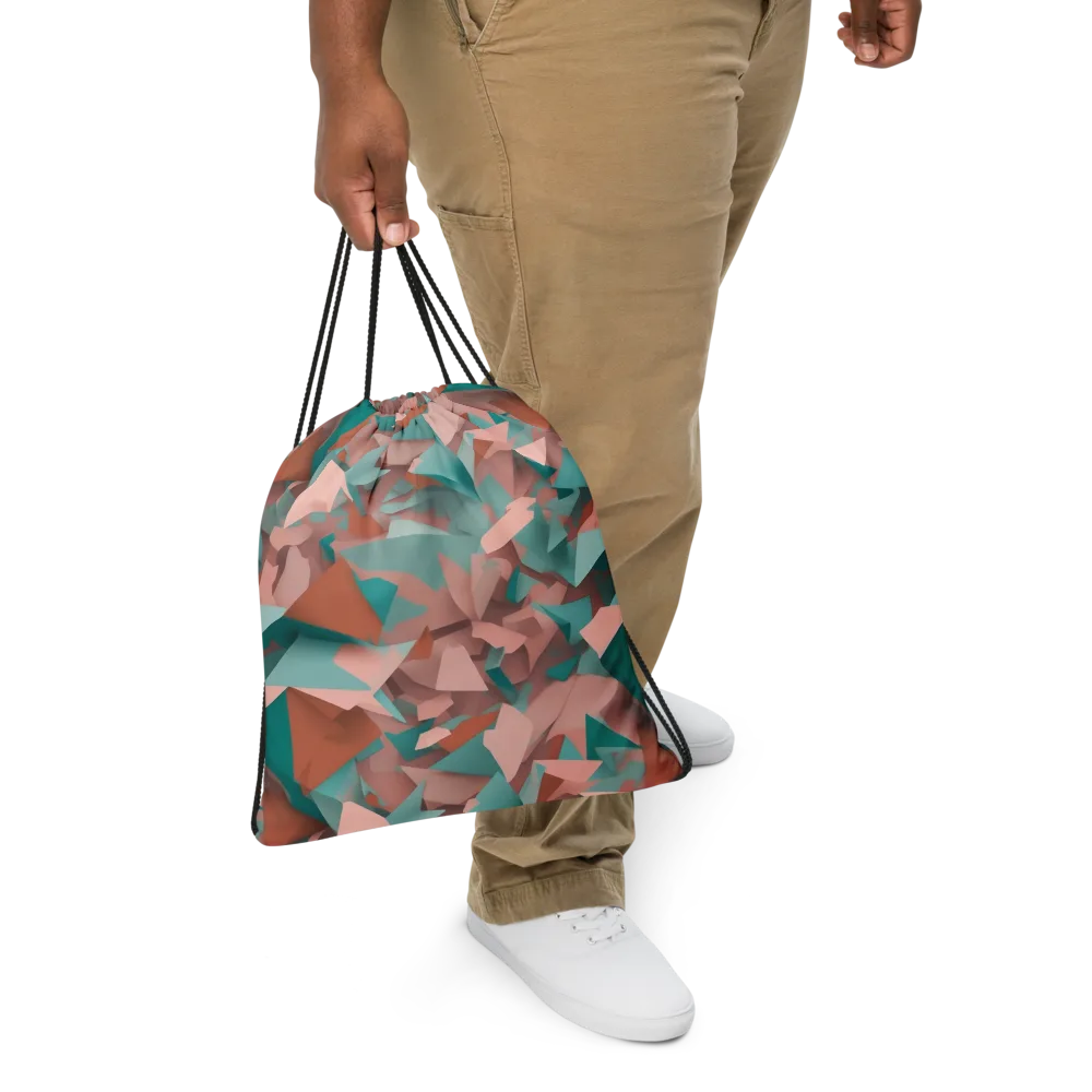 Mint Shatter on Drawstring Bag — Front