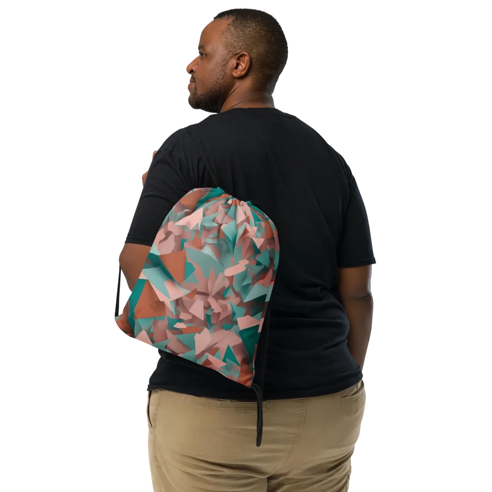 Mint Shatter on Drawstring Bag — Front