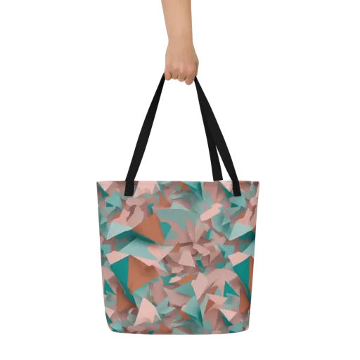 Mint Shatter on a Large Tote Bag W/ Pocket