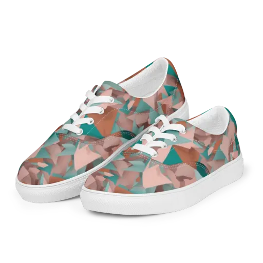 Mint Shatter on a Men's Lace-Up Canvas Shoes