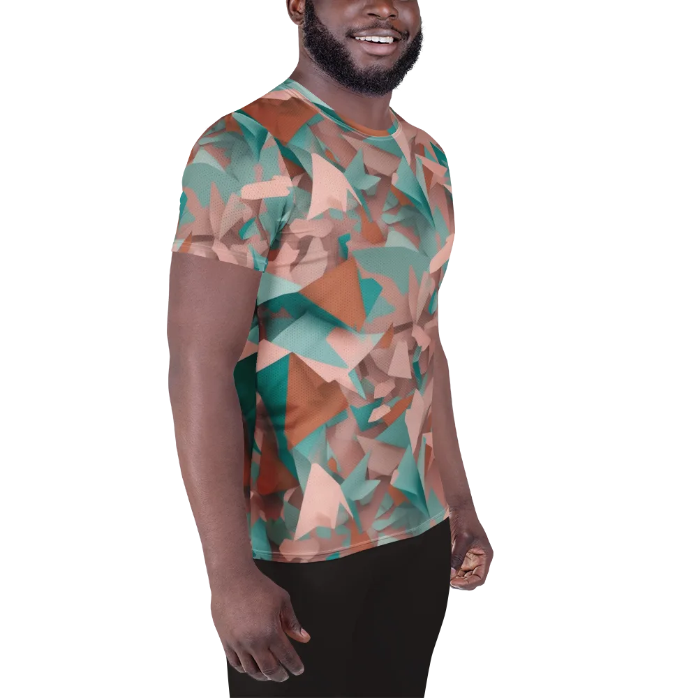 Mint Shatter on Men's Athletic T-Shirt — Right