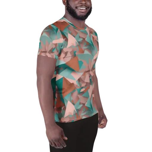 Mint Shatter on a Men's Athletic T-Shirt