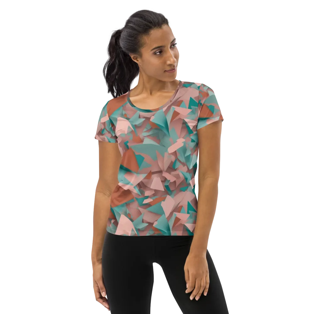 Mint Shatter on Women's Athletic T-Shirt — Front