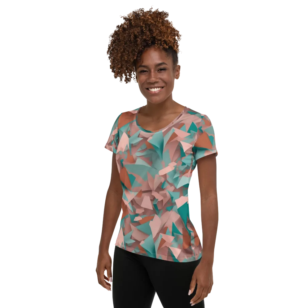 Mint Shatter on Women's Athletic T-Shirt — Left