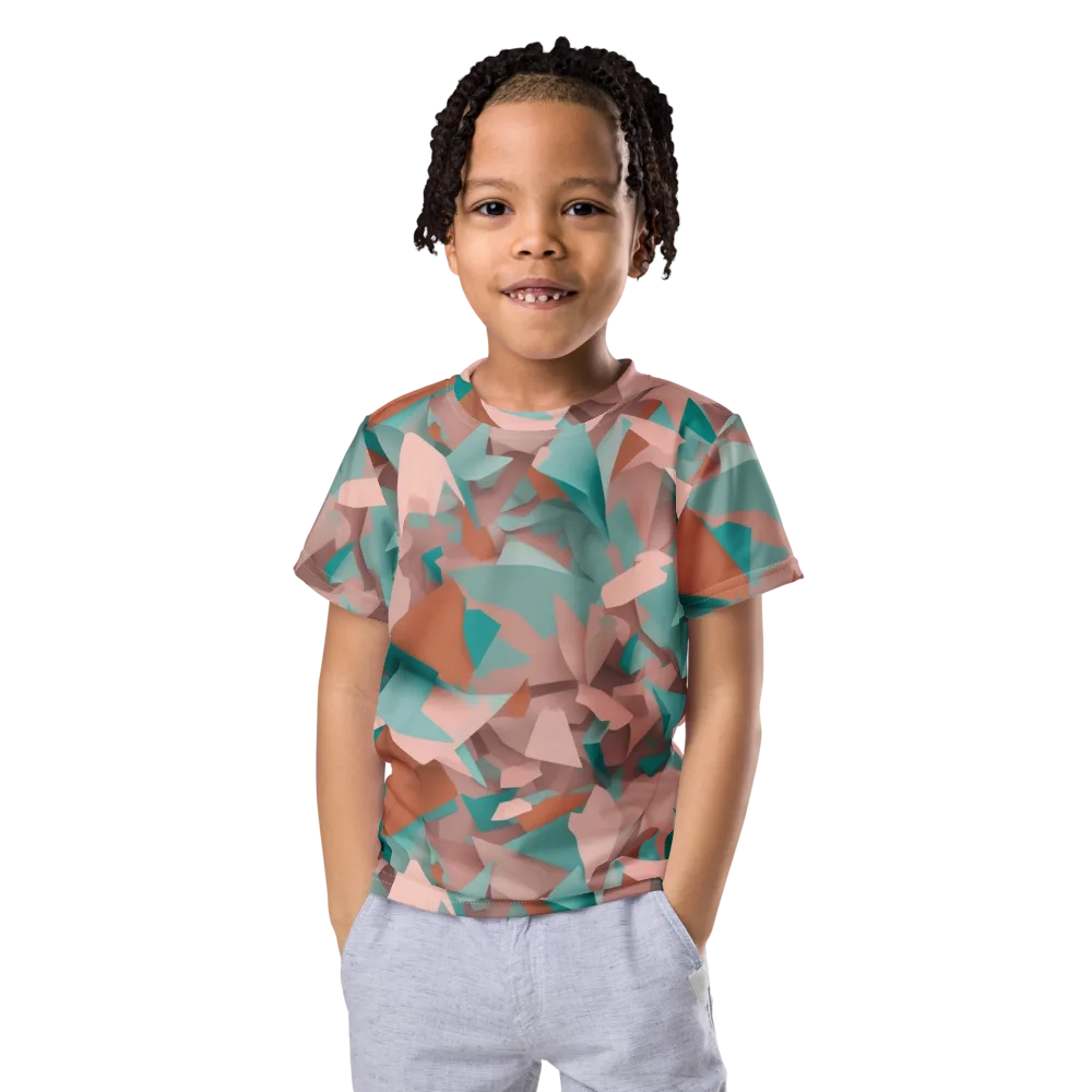 Mint Shatter on Kids Crew Neck T-Shirt — Front