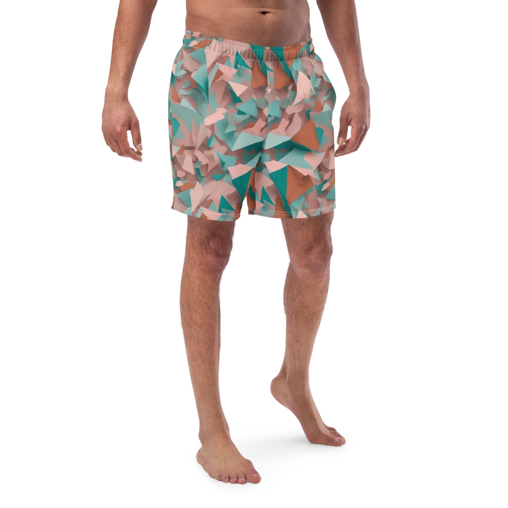 Mint Shatter on Swim Trunks — Front