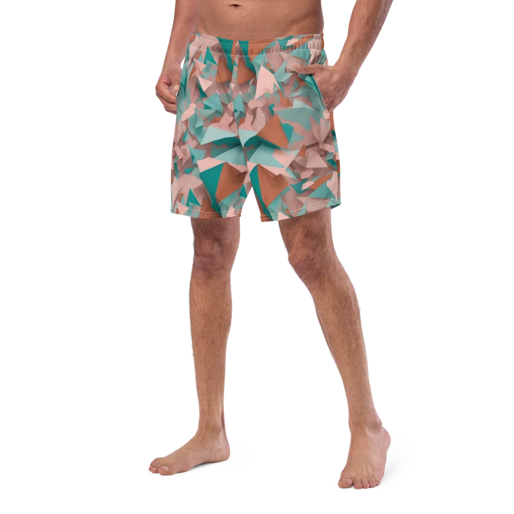 Mint Shatter on Swim Trunks — Left Front