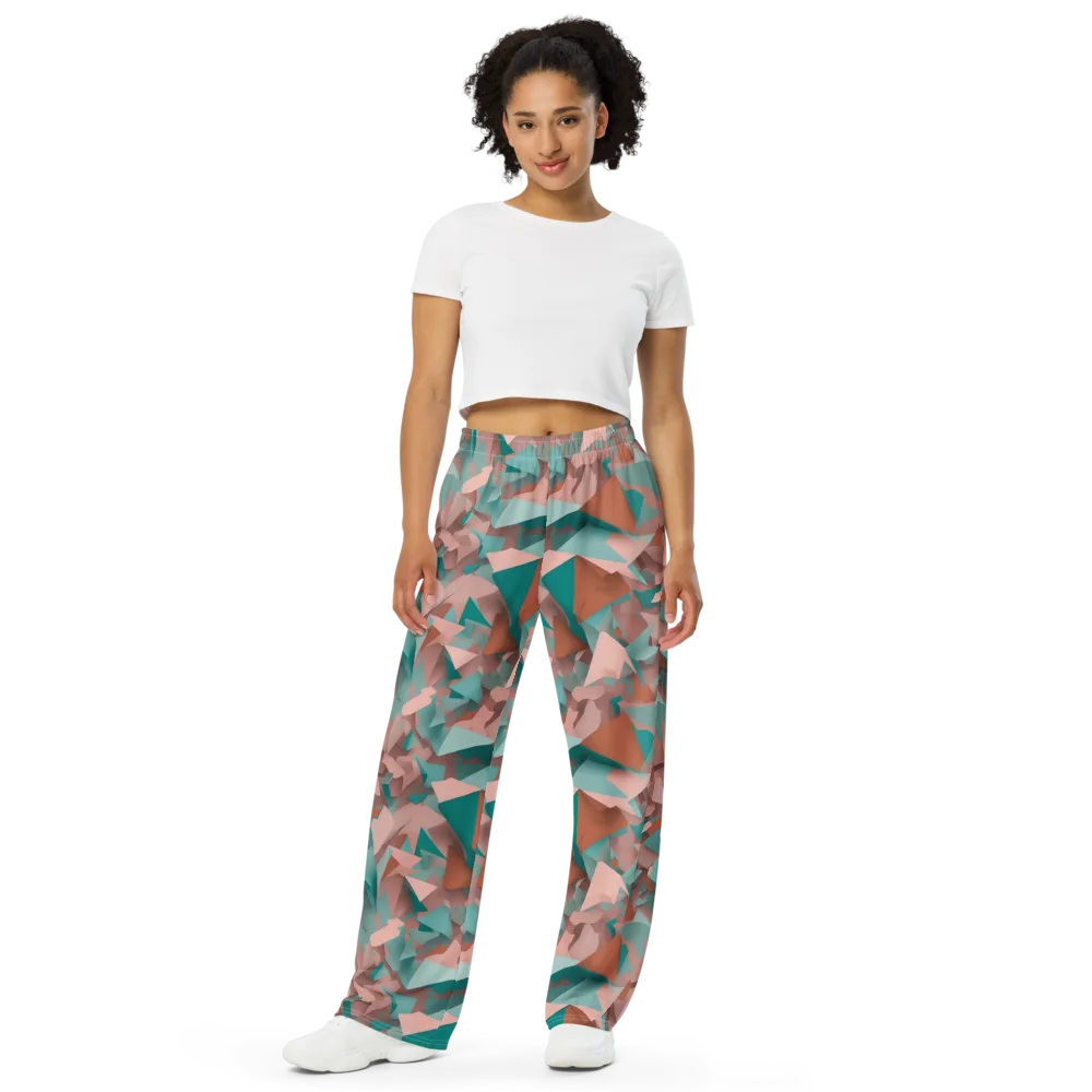 Mint Shatter on Wide-Leg Pants — Front