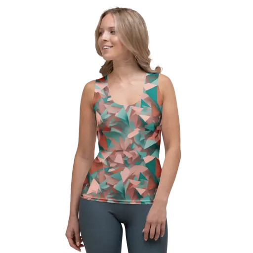 Mint Shatter on a Women's Tank Top