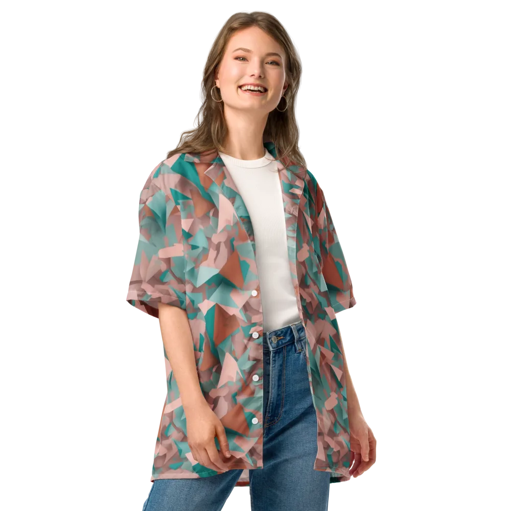 Mint Shatter on Button Shirt — Front