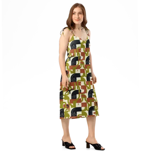 Olive Noir Circuit on a Slip Dress