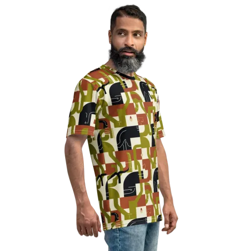 Olive Noir Circuit on a Men's Crew Neck T-Shirt