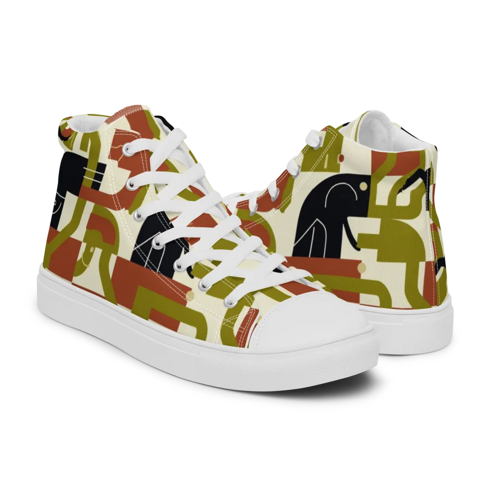 Olive Noir Circuit on Men's High Top Canvas Shoes — Right