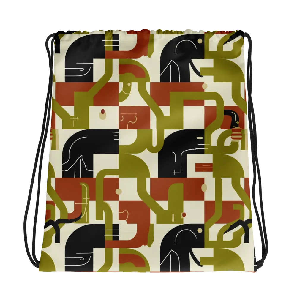 Olive Noir Circuit on Drawstring Bag — Photo