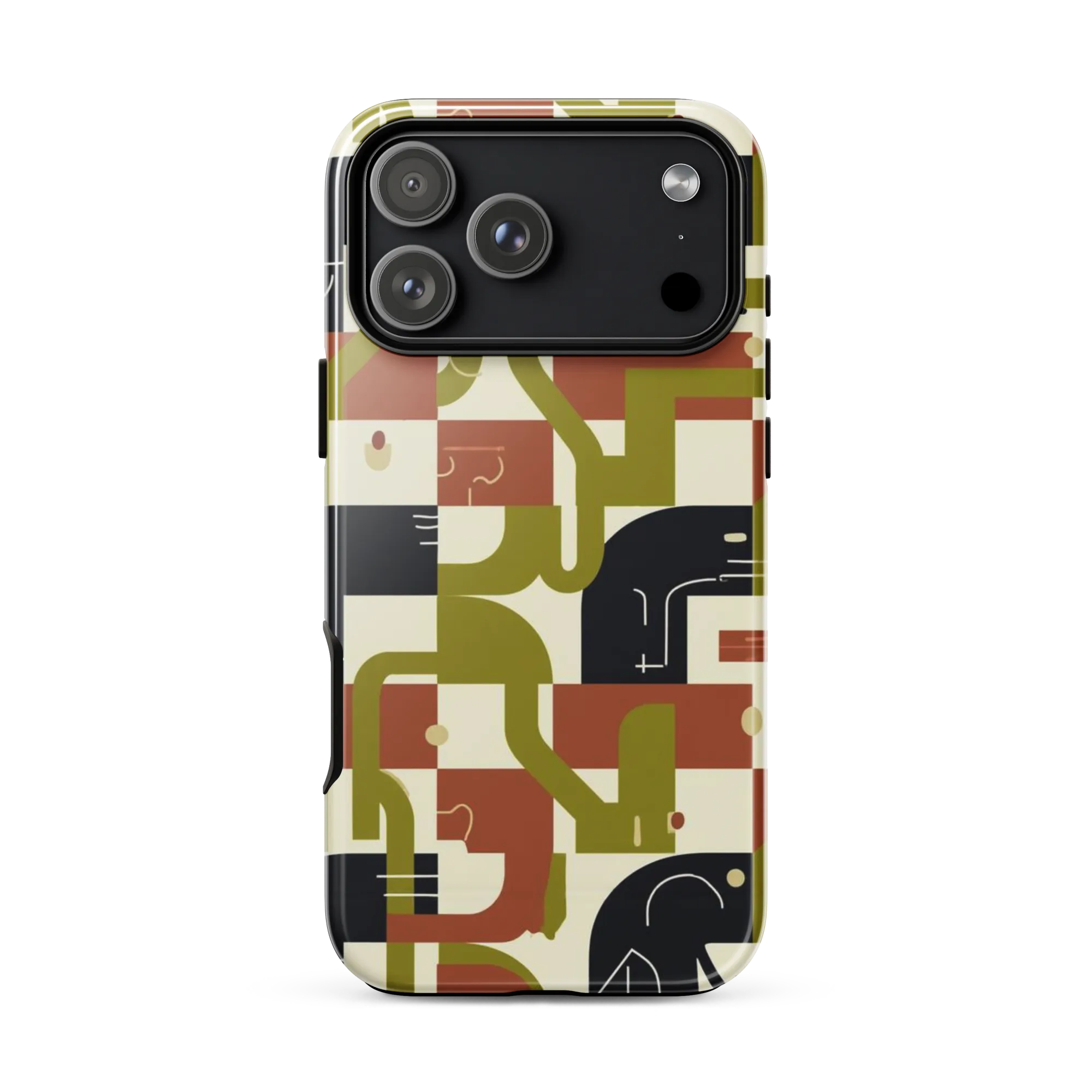 Olive Noir Circuit on Tough Case for iPhone® — Front