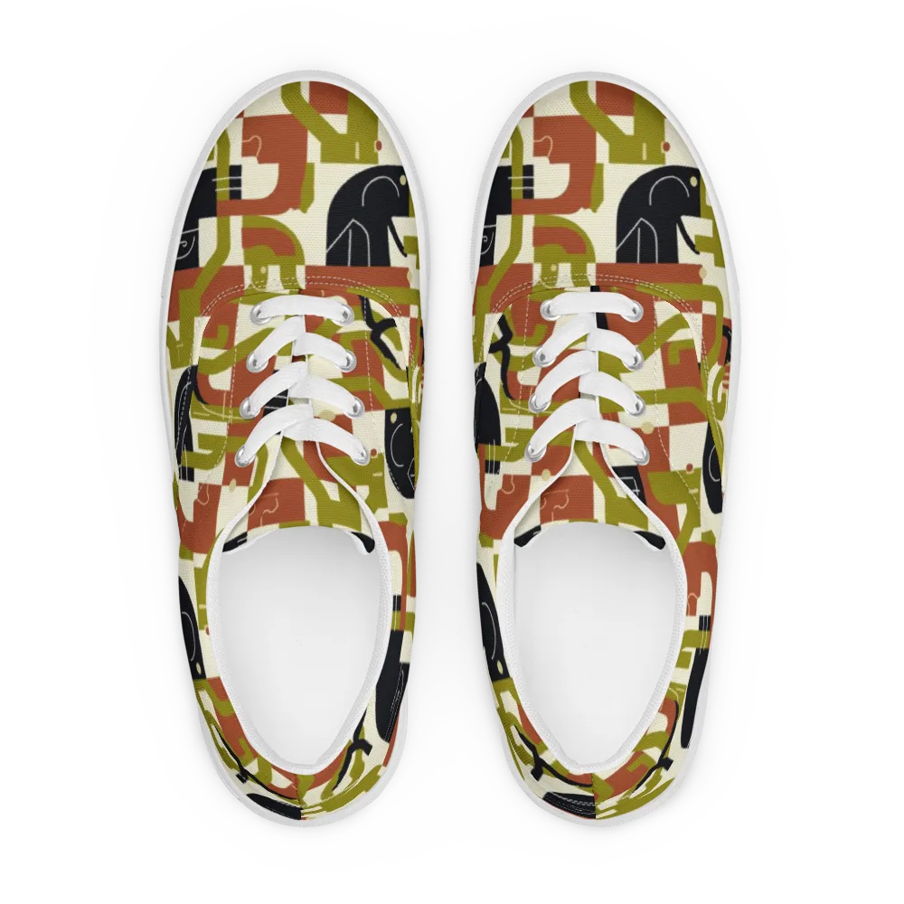 Olive Noir Circuit on Men's Lace-Up Canvas Shoes — Front