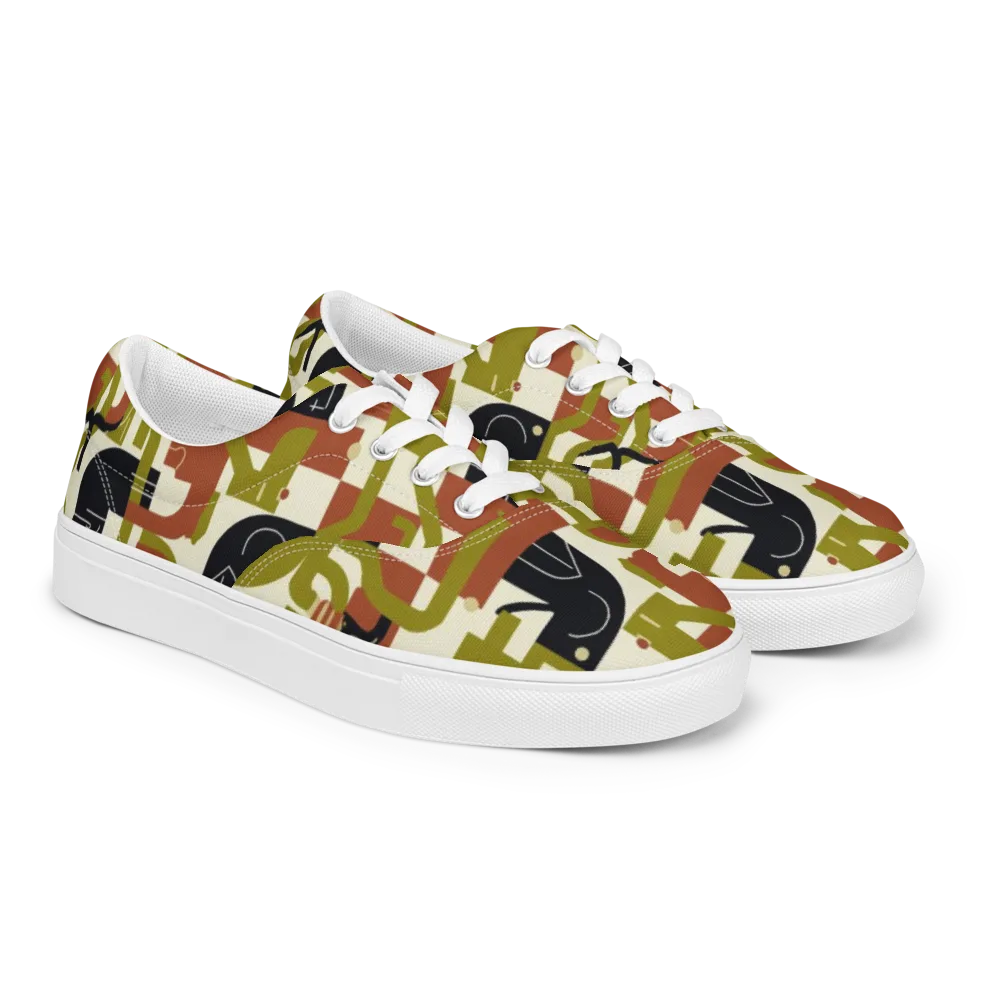 Olive Noir Circuit on Men's Lace-Up Canvas Shoes — Right Front