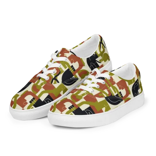 Olive Noir Circuit on a Men's Lace-Up Canvas Shoes