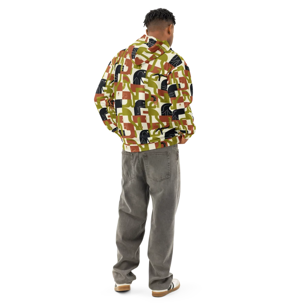 Olive Noir Circuit on Cotton Hoodie — Back